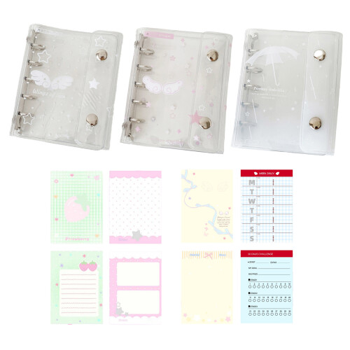 Clear Plastic Flexible Rings Binder Cover-Model 1 Paper 60PCS 1
