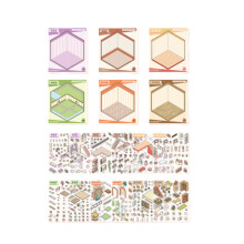 3D-scènestickerboek Landschapstickerboek-leven in uitvoering
