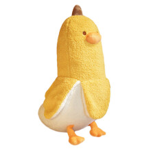 Almofada decorativa para o corpo com estampa de patinho de pelúcia fofo, macia e elástica, ideal para crianças, companheira perfeita para dormir e