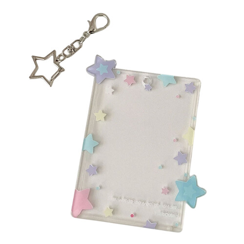 3 Inch Mini Photo Protector With Carry Hook Key-pink blue