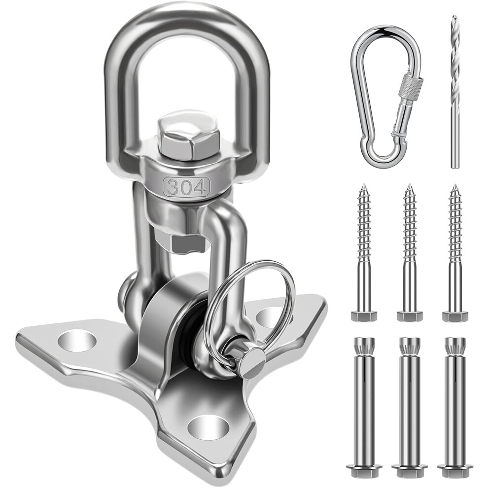 Swing Hanger For Indoor Outdoor, Heavy Duty Swing Hangers Stainless Steel Screw Brackets For Hanging Chairs, Swings, Hammocks, Punching Bag 9454554178035