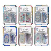 18 stuks reliëf glas-in-loodraam PVC-sticker voor