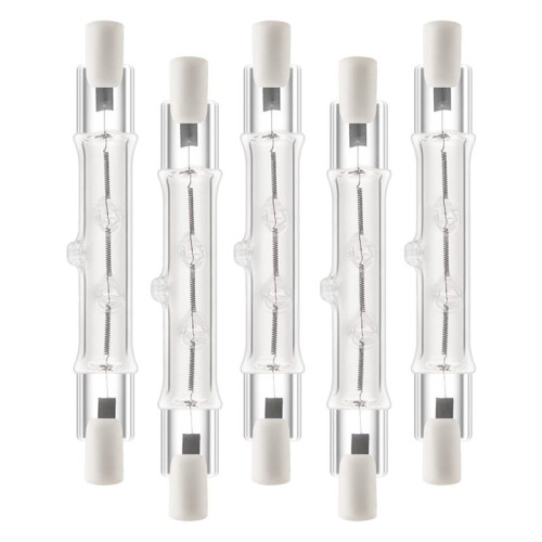 5 Pack R7S 118mm 300W 230V,R7S Halogen Linear Light Bulb, Dimmable Halogen Lamp for Construction Work Landscape Lighting