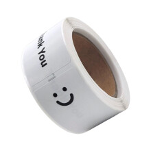 120Pcs Smiling Face Thank You Sticker for Kids Birthday-White