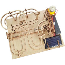 3D wooden puzzles for adults, solarpowered and electrically driven marble run kits, DIY mechanical wooden track models
