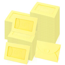 Paquet de 50 enveloppes colorées 10x7cm, enveloppes pour-Jaune