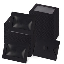 Enveloppe en papier Kraft, 50 pièces, enveloppe en carton,-Noir