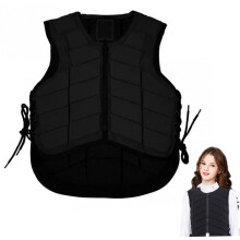 Riding Equipment, Padded Riding Vest, Riding Protection Vest with Adjustable Rope and Zip, Vest for Height 41, 3449, 21 Inch
