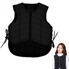 Bull Riding Vest Protective Equipment Breathable Shock Absorption Riding Memory Safety Vest for Adults and Riding Equipment Supply Black