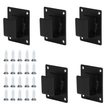 Soportes cuadrados para postes de cerca, montaje de aluminio resistente para soluciones exteriores robustas, soportes de aluminio negro resistentes a