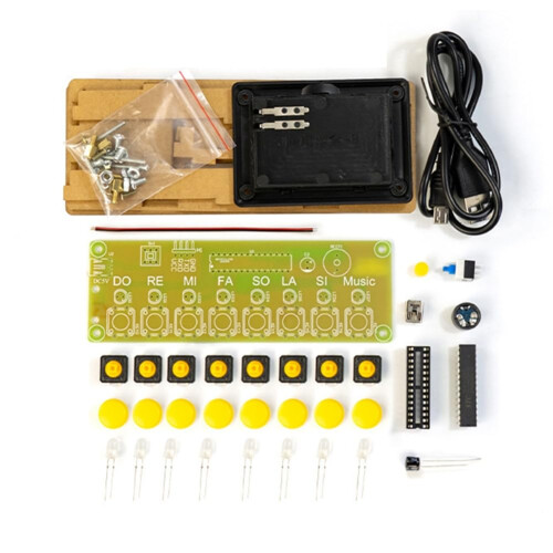 DIY 8Key Electronic Piano Kit Music Note Circuit Board Soldering Practice Set DIY Electronics Kit