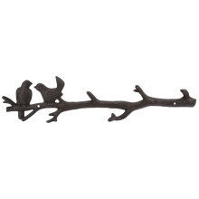 Cârlig vintage din fontă pentru montare pe perete, cuier de haine în stil ramură de păsări, aspect rustic elegant, ideal pentru decorul