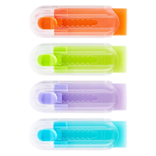 4Pcs Candy Farbe Push Pull Radiergummi Schiebe Versenkbare
