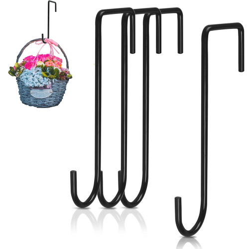 Ganchos em S para uso interno e externo, resistentes e com acabamento antirriscos, 15,4 cm (6,06 polegadas) de comprimento, em aço, para pendurar 2