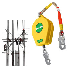Selfretracting lifeline, fall protection, portable retractable fall arrest device for workers, roofer equipment (10 m)
