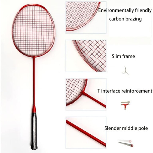 Badminton racket Carbon Professional with bag Ultralight Offensive 1