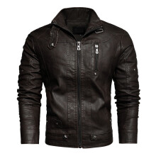 Leather Jacket Men's Motorcycle Jacket Summer Rain Jacket Breathable Hooded XL