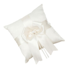 Wedding Ring Pillow with Bow Elegant Wedding Ring Holder for Wedding Party Decorative Ring Cushion for Flower Girl Accessory for Romantic Ceremonies