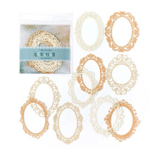 Decorative Scrapbook 10 Pieces Window Flower Circle Lace Paper Art, Handmade, Craft Ref: 6832