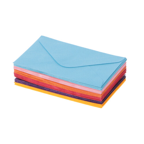 Ensemble d'enveloppes colorées, 50 pièces,-Couleur mélangée