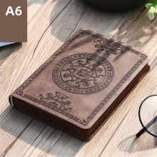 Vintage-Tagebuch-Notizblock, geprägtes Leder-Notizbuch,-Khaki