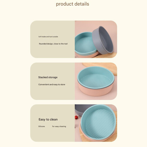 Space Efficient Silicone Baking Molds With Rounded-Nordic gray 1