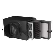 Air Filtration Box With HEPA And Carbon Filter, 3Stage Purification, For 4Inch Inline Duct Fans, Fresh Air Intake