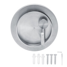 Maniglie per porte in acciaio inox, serrature per porte scorrevoli a scomparsa, finitura nichel spazzolato, maniglie per mobili a incasso, gancio
