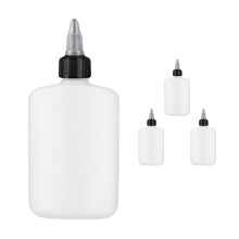 Set of 4 120ML Kitchen Squeeze Bottles Leak Resistant Caps for