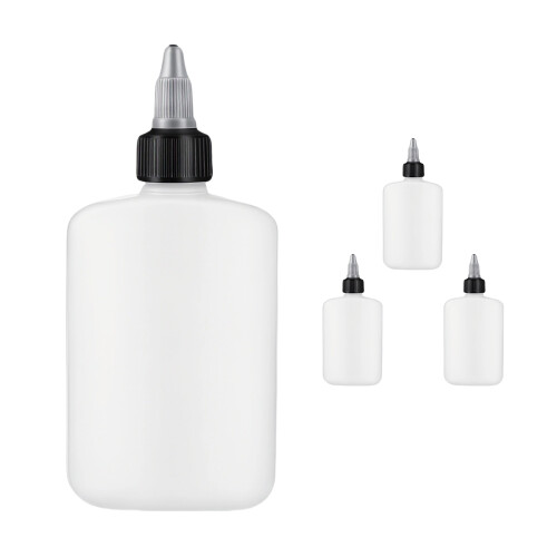 Set of 4 120ML Kitchen Squeeze Bottles Leak Resistant Caps for