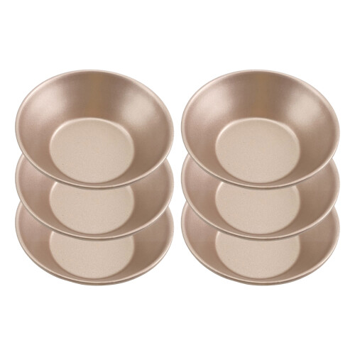 6pcs Rust Resistant Round Tarts Molds Nonstick Coating-Gold