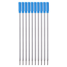 Recharges de stylo à bille, 10 pièces, noir/bleu, pointe de-Bleu
