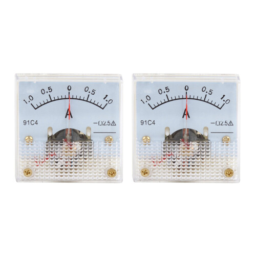 Amperometro analogico 2X Classe 2.5 Precisione DC 0-1 A Ampere 91C4
