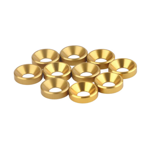 10Pcs M4 Gold Anodized Aluminum Countersunk Head Washers