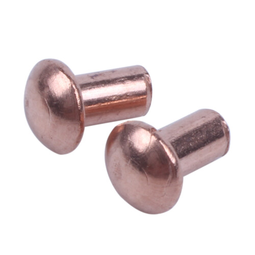 400 peças de rebites maciços de cobre com cabeça redonda de 5/64 x 1/8 polegadas 2