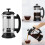 Professional Coffee Press Stainless Steel Frame Glass-Black 3