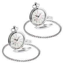 Orologio da tasca 2X, cinturino in metallo, argento