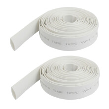 2X Ratio 2:1 10mm Dia White Polyolefin Heat Shrinkable Tube 4M Long
