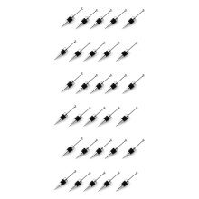 30 peças de acessórios para adicionar uma rolha de garrafa de vinho com strass, feita em liga de zinco prateada.