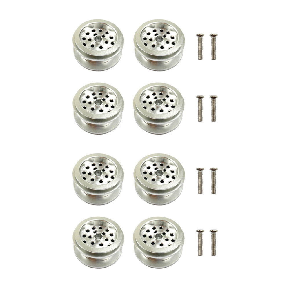8X For D12 B24 B16 B36 C14 C24 Mn Mn99s Q60 Q65 Rc Car Upgrade Parts Metal Wheel Rim Hub Accessories, Silver 4854107126301