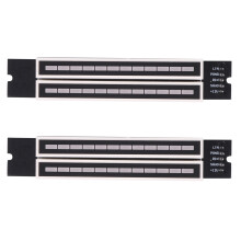 Placa de LED dupla de 12 LEDs indicadores de nível de música, espectro VU meter, amplificador, velocidade de luz ajustável para MP3 DC 7-12V