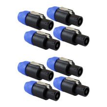 Conector de alto-falante com trava giratória de 4 polos, compatível com Speakon NL4FC, NL4FX, NLT4X, NL2FC - Pacote com 8 unidades