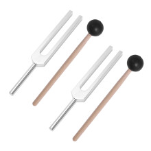 2x Diapasão de Liga de Alumínio + Martelo de Madeira para Diagnóstico de Chakras 528Hz com Conjunto de Martelos para Teste de Sistema