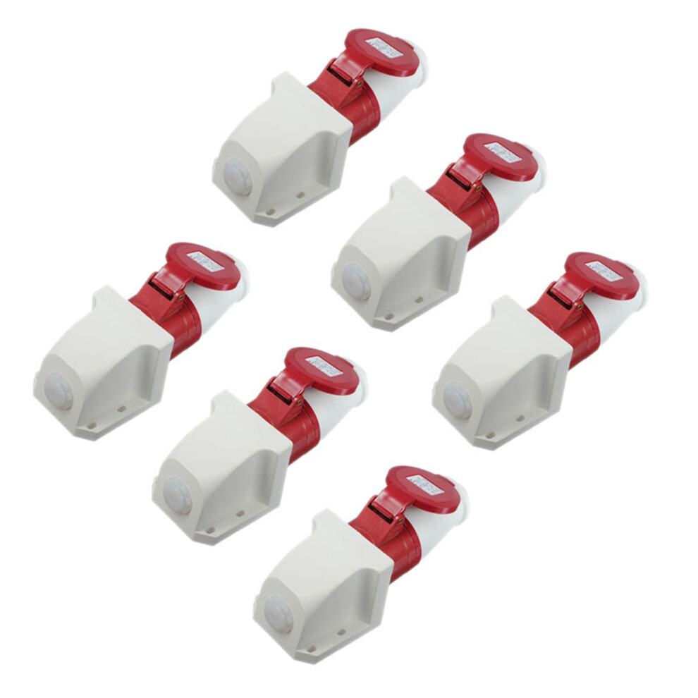 6X 16 Amp 5Pin Plug & Socket Weatherproof Ip44 3 Phase 380-415V 3P + N + Earth 16A 4852464856428