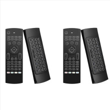 2x Mouse Aéreo MX3, Teclado Sem Fio, Controle Remoto Inteligente Retroiluminado 2.4G para TV Box Android TX3 H96