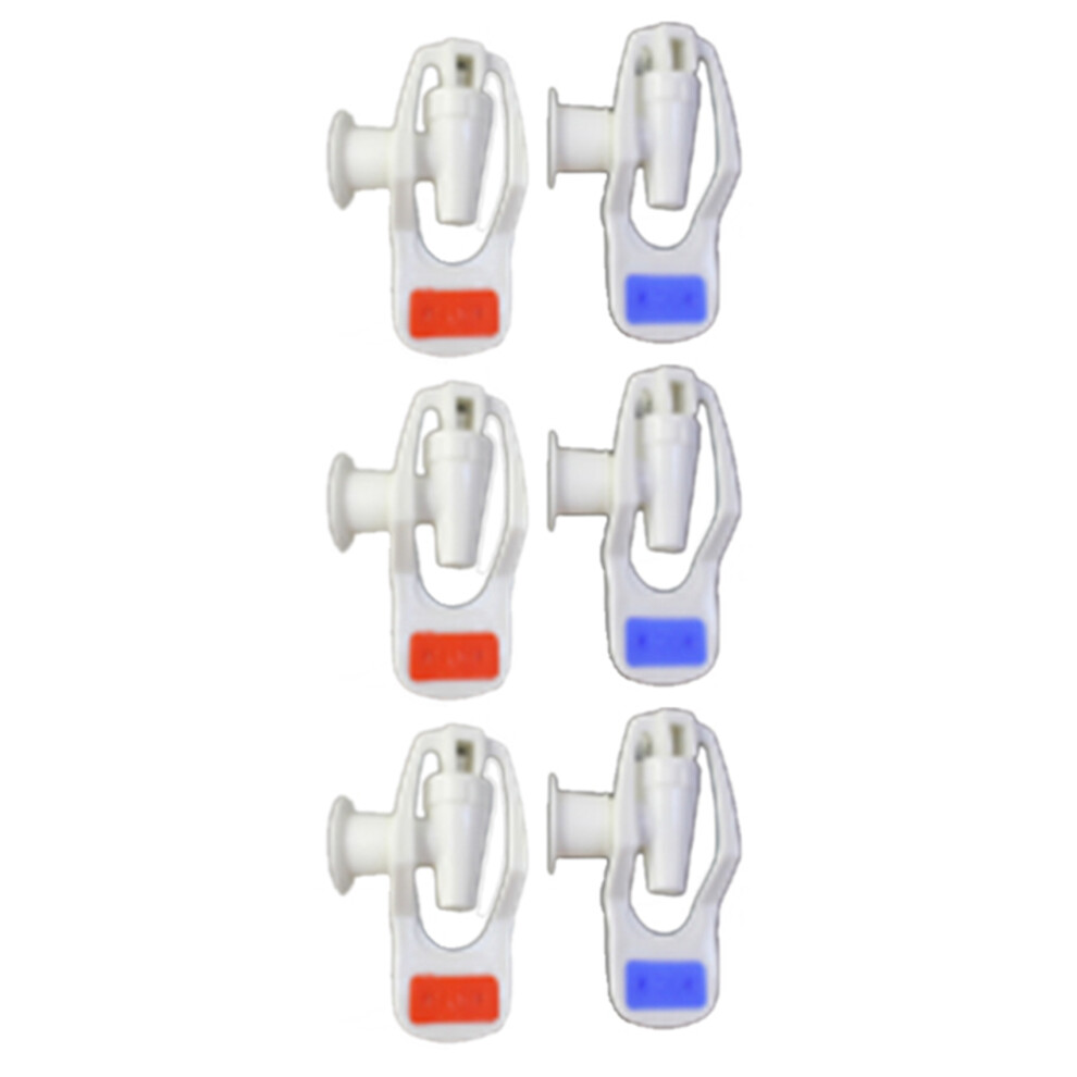 Water Dispenser Replacement Push Type White Plastic Tap Faucet 6 Pcs 4854107118948