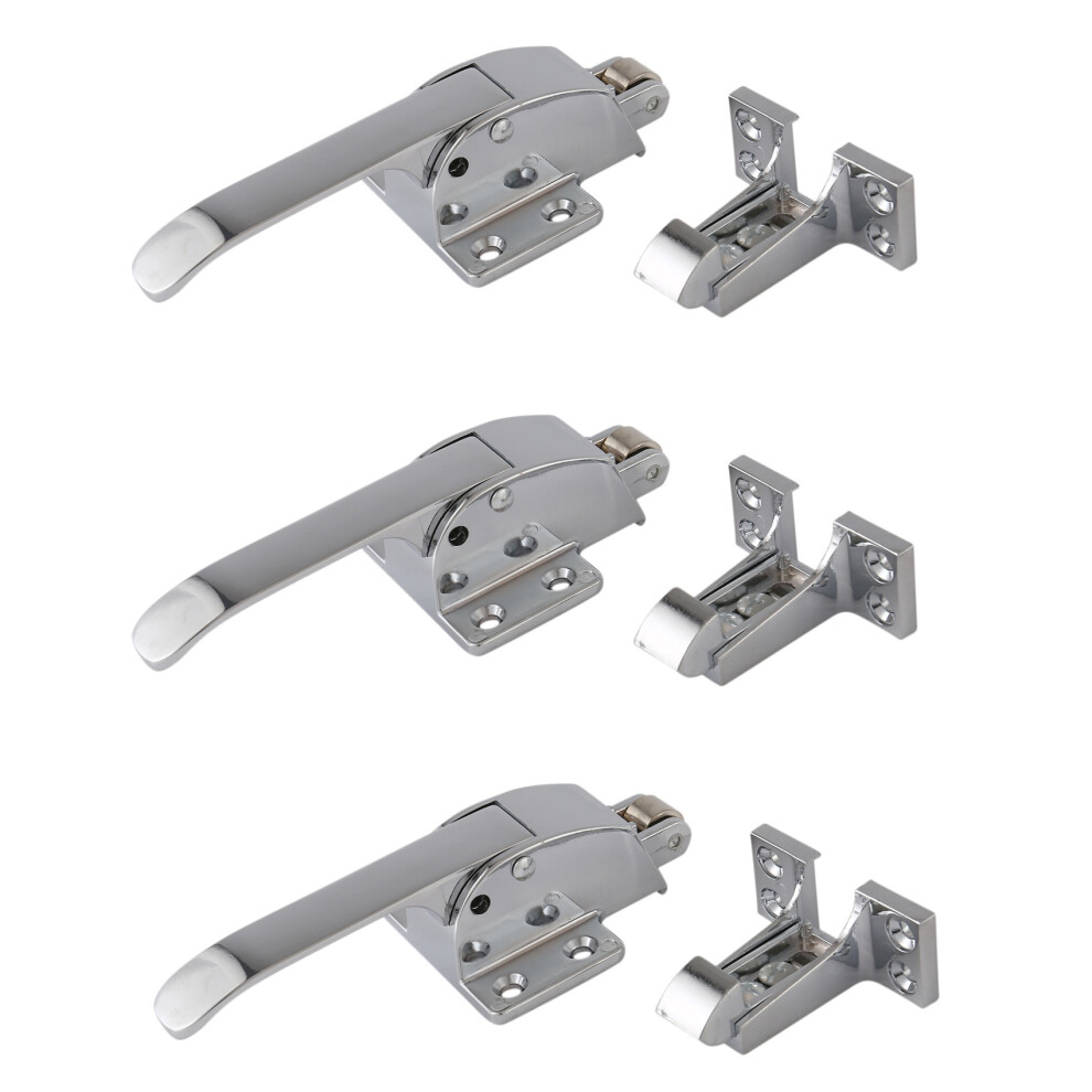 3X Stainless Steel Spring Loaded Walk In Freezer Cooler Door Handle Latch 4854107137802