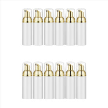 50ML/1.7Oz Foam Bottle with Gold Pump, 12Pcs, Empty Travel Foaming Dispensers for Soap, Shampoo, Gold+White