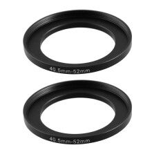 2 Adaptadores de Anel Elevador de Filtro Metálico de 40,5 mm a 52 mm para Câmera (2 unidades)