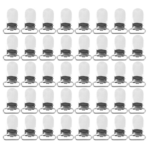 40 x Κλιπς για Τιράντες, Γάντζοι για Ιμάντες 20 mm Ασημί